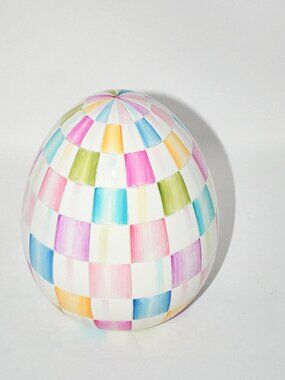 MacKenzie-Childs Easter Collection Frolic Spring Check Medium Egg #35514-2565 NW